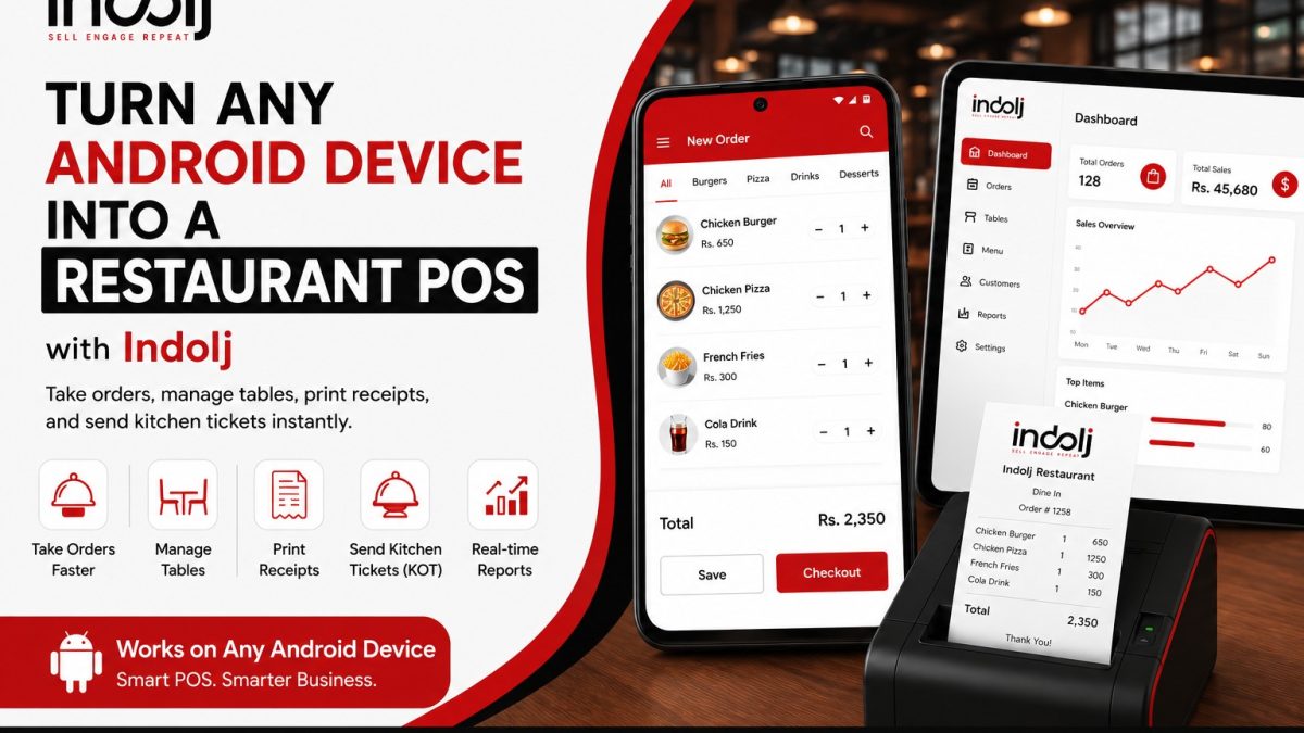 Turn Any Android Device into a Restaurant POS with Indolj